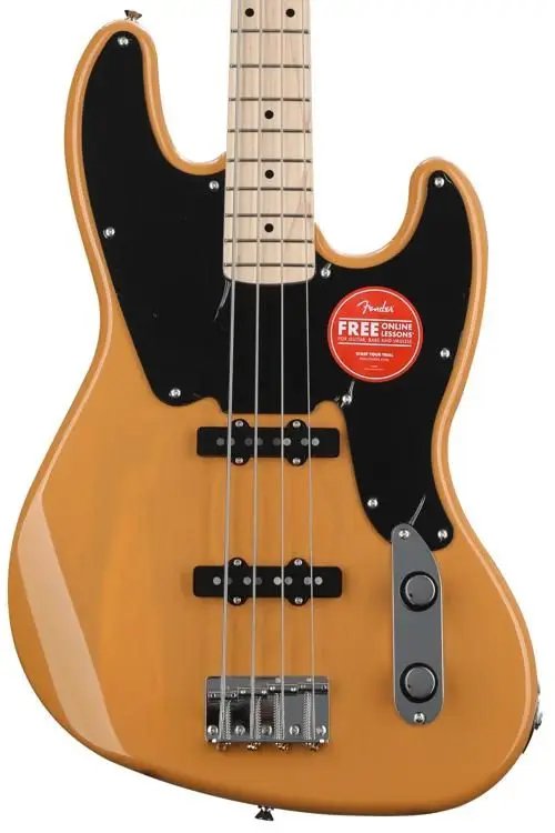 Squier Paranormal 54 Jazz Bass Electric Guitar, Butterscotch Blonde New 2021