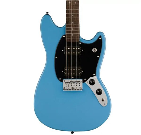 Squier Sonic Mustang HH Electric Guitar w/Black Pickguard, Laurel FB, California Blue