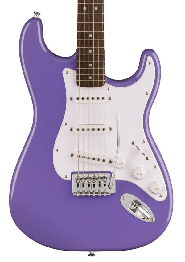 Squier Sonic Stratocaster Electric Guitar w/White Pickguard, Laurel FB, Ultraviolet