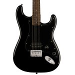 products squier sonic stratocaster ht h electric guitar w black pickguard laurel fb black 8082