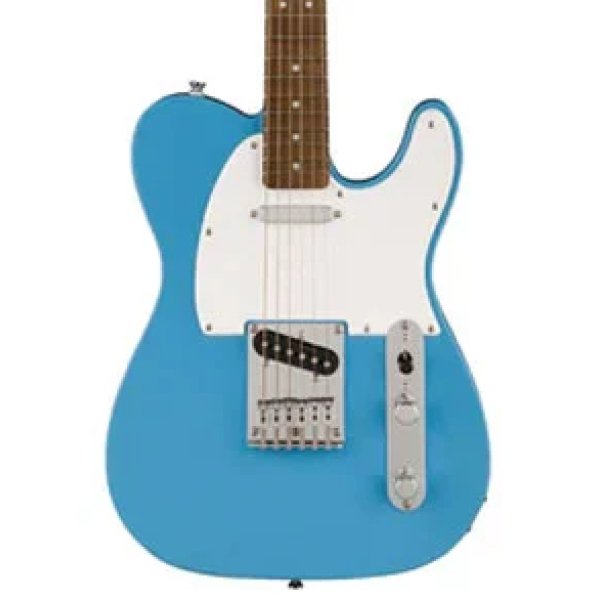Squier Sonic Telecaster Electric Guitar w/White Pickguard, Laurel FB, California Blue