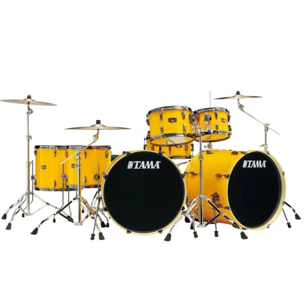 Tama Imperial Star IP72ZH9WBN-ELY Ltd Edition 7 Piece Drum Set Inspired By Lars Ulrich, Electric Yellow
