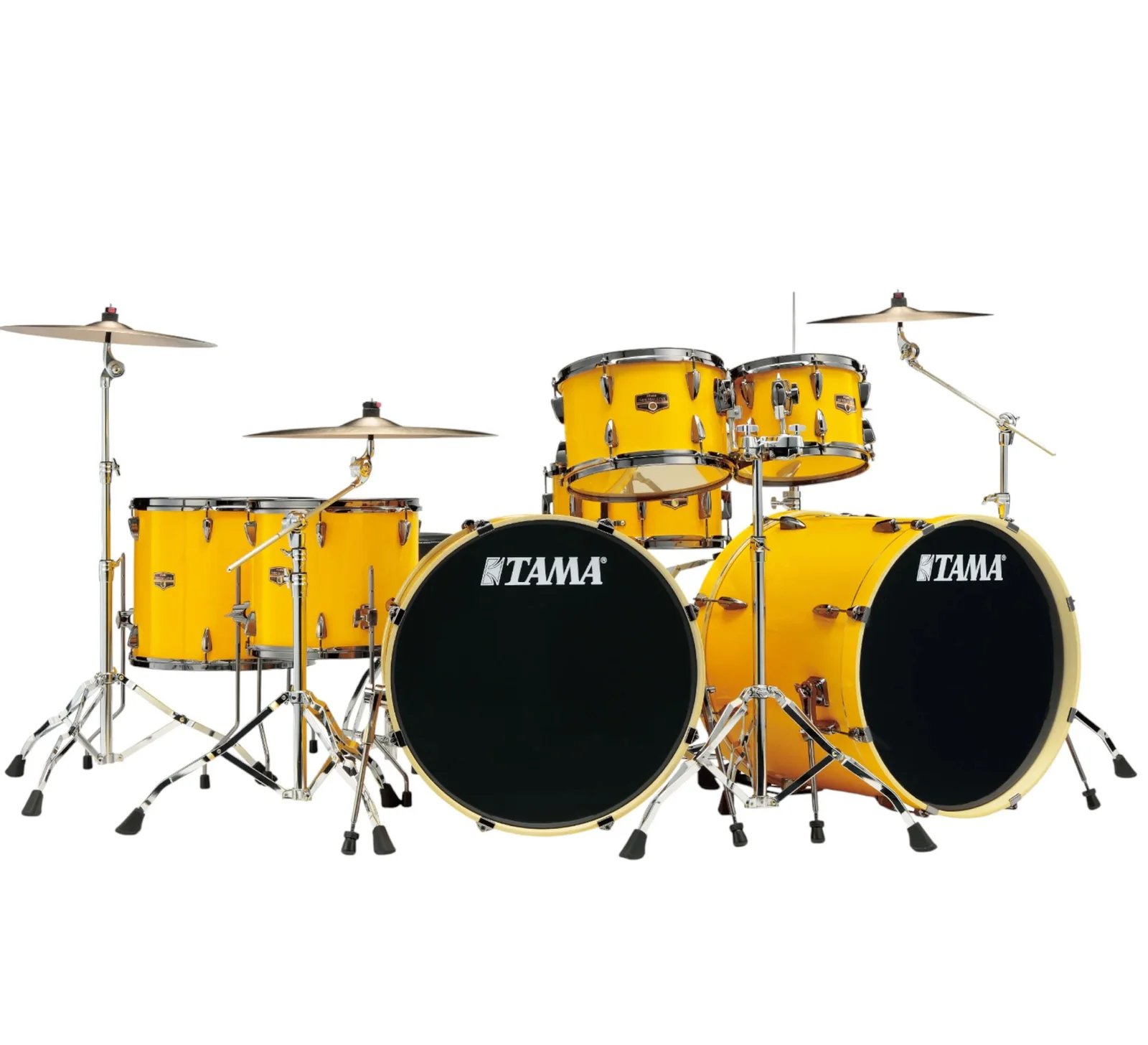 Tama Imperial Star IP72ZH9WBN-ELY Ltd Edition 7 Piece Drum Set Inspired By Lars Ulrich, Electric Yellow