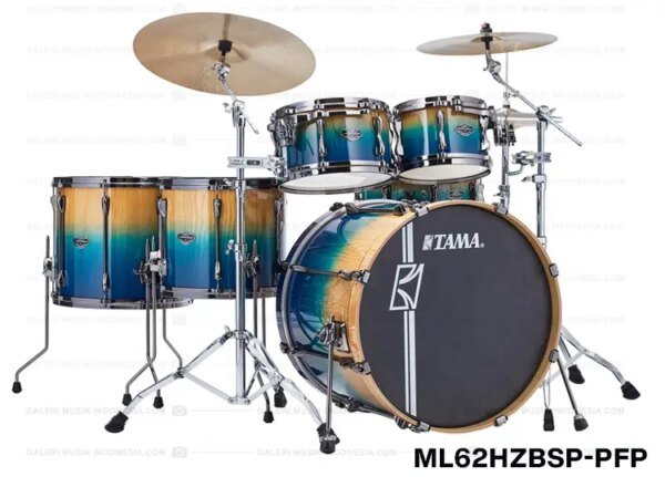 Tama Superstar Hyperdrive ML62HZBSP PFP Limited 6 Piece Drum Kit, Sapphire Fade Lacebark Pine