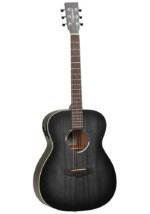 Tanglewood TWBB OE Blackbird Folk Acoustic Electric Guitar, Smoke Black Satin w/ Bag