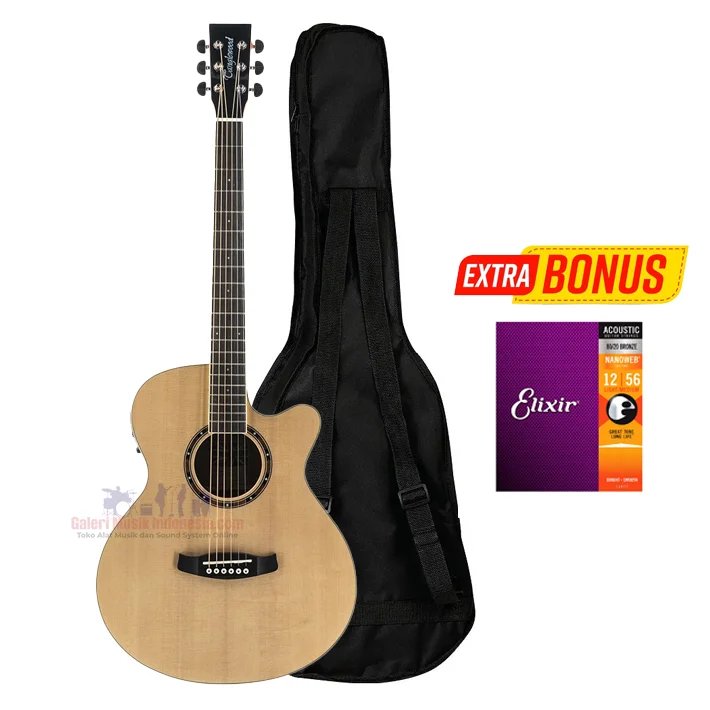 Tanglewood TWK SFCE Kensington Acoustic Electric Guitar with Bag and free Elixir Strings