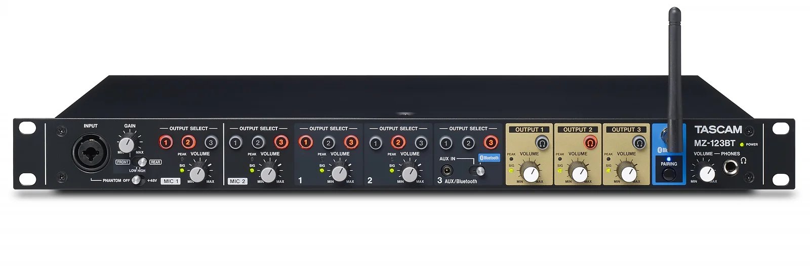 Tascam MZ-123BT 3-channel Rackmount Multizone Mixer