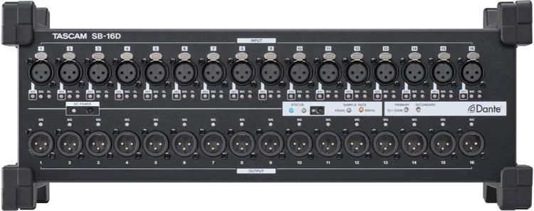 Tascam SB16D 16 input and output Dante Stage Box and Audio Interface
