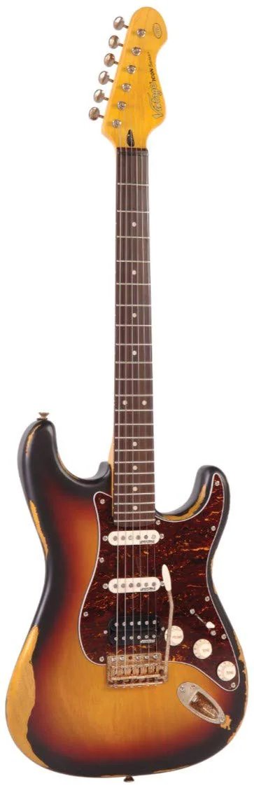 products vintage v6 hss icon electric guitar distressed tobacco sunburst a114343