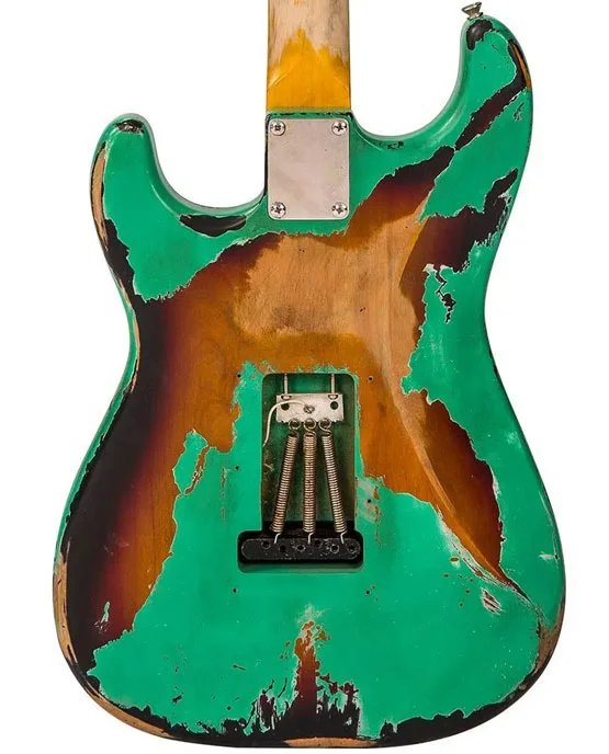 products vintage v6pu2980 v6 proshop unique electric guitar ventura green tobacco burst a114349