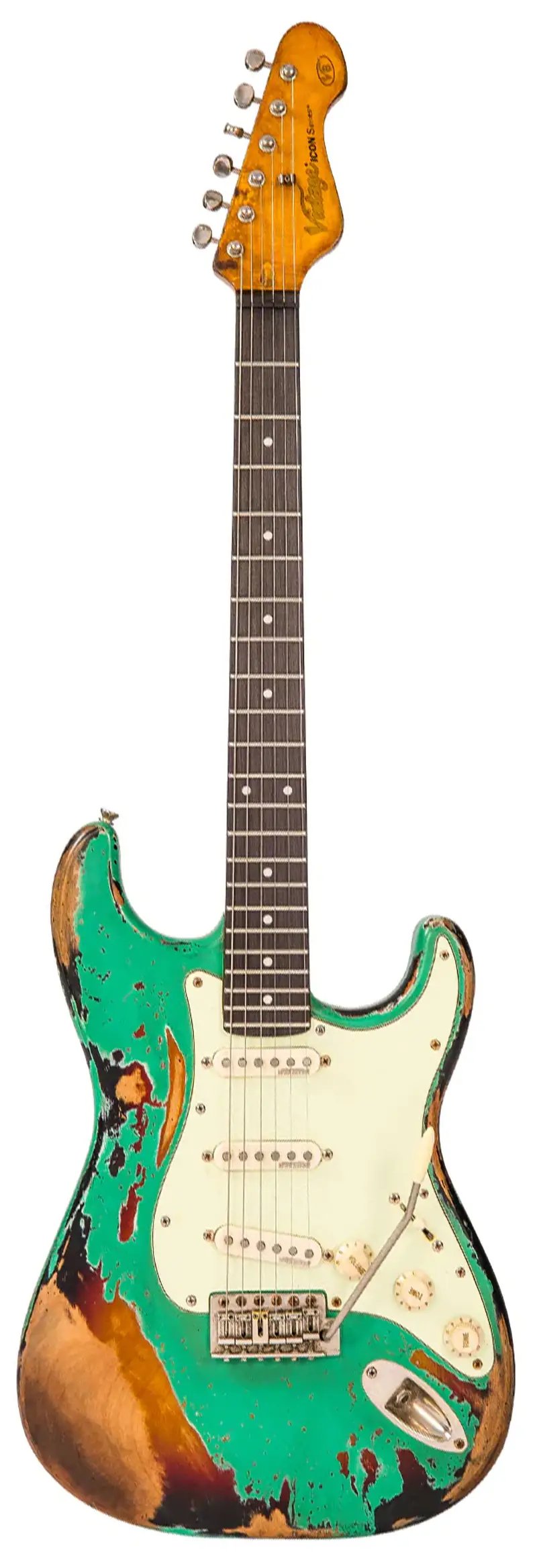 products vintage v6pu2980 v6 proshop unique electric guitar ventura green tobacco burst a114350