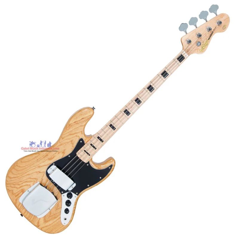 Vintage VJ74NAT Reissued Maple Board Natural Ash Body Electric Bass