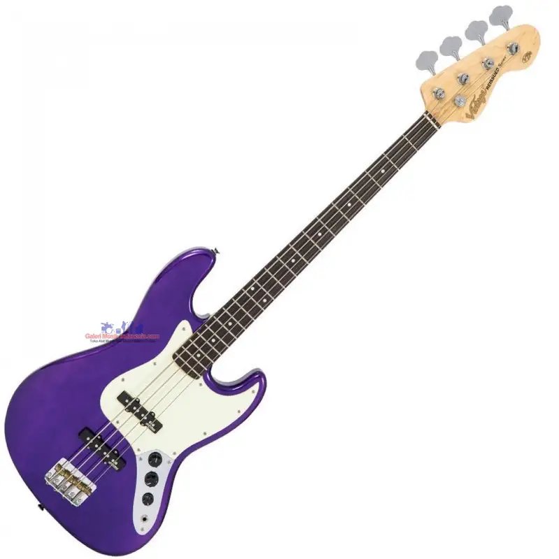 Vintage VJ74PL Purple Electric Bass