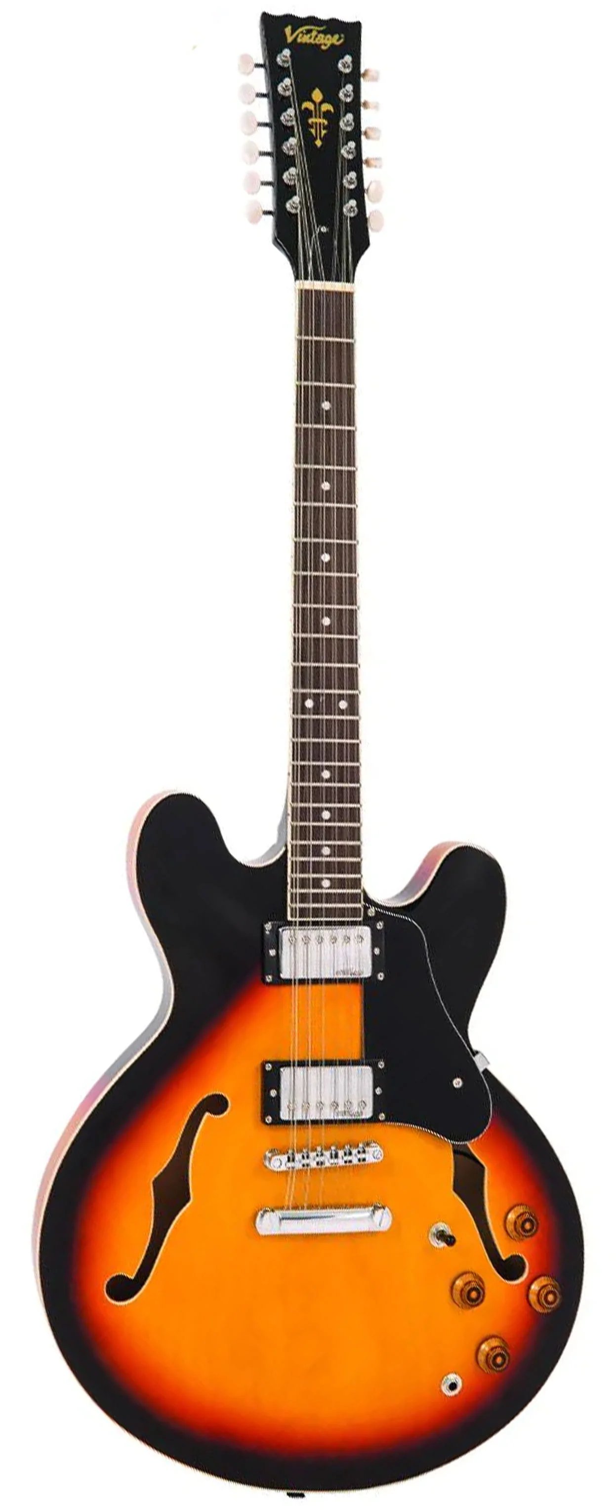 Vintage VSA500 ReIssued Semi Acoustic Guitar, Sunburst