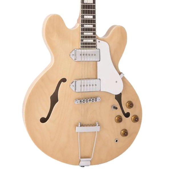 Vintage VSA500PM ReIssued Semi Acoustic Guitar, Natural Maple
