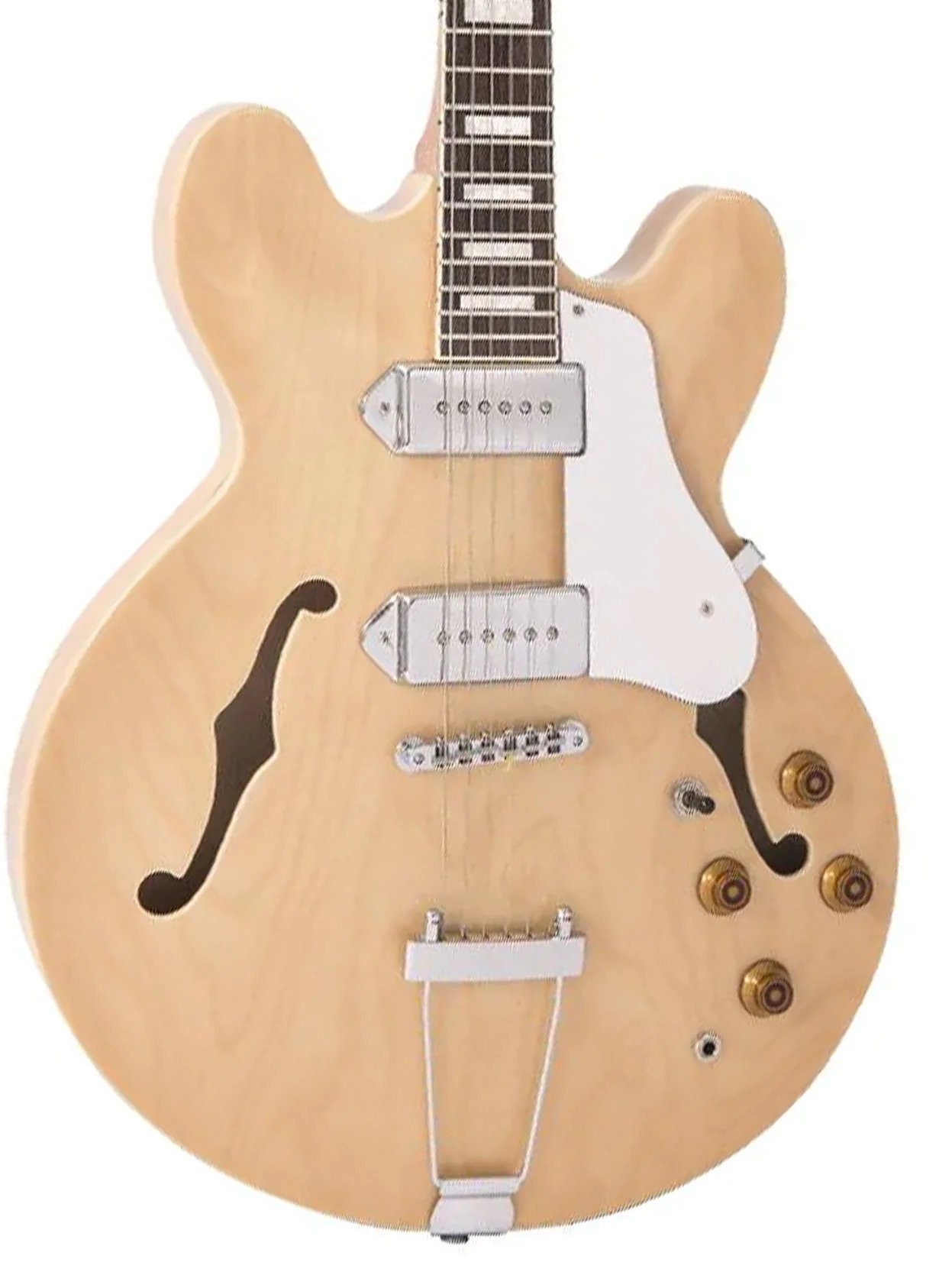 Vintage VSA500PM ReIssued Semi Acoustic Guitar, Natural Maple