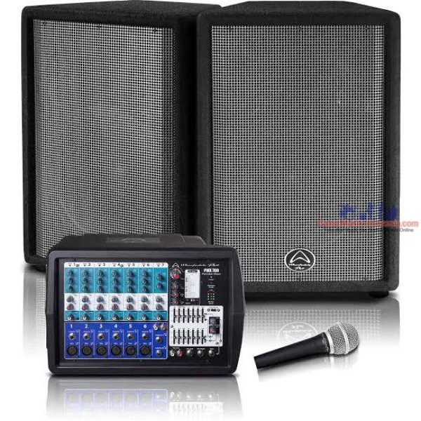 products wharfedale pro pmx700 system powered mixer 2x 12 inch pa speakers and microphone 5634