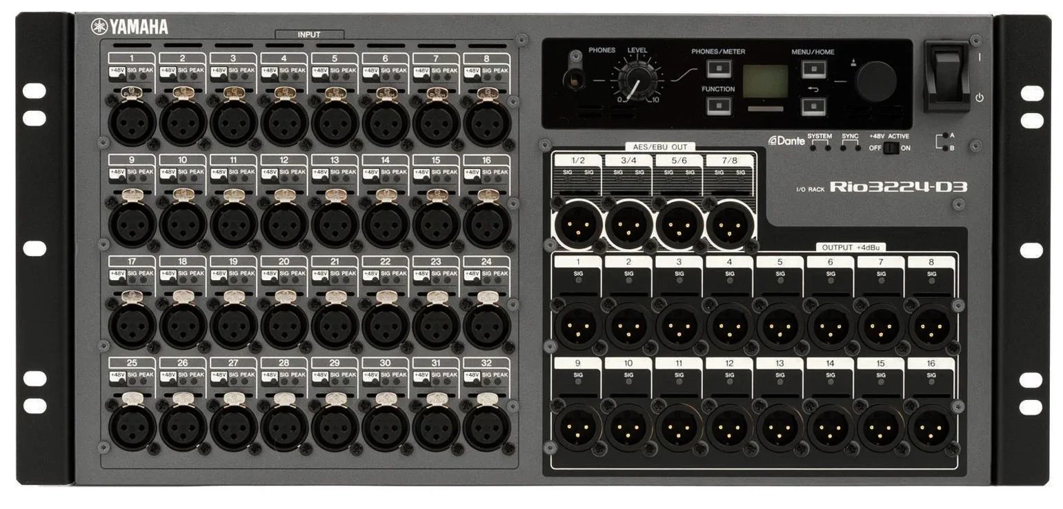 Yamaha Rio3224 D3 32 Input and 24 Output Dante Stage Box