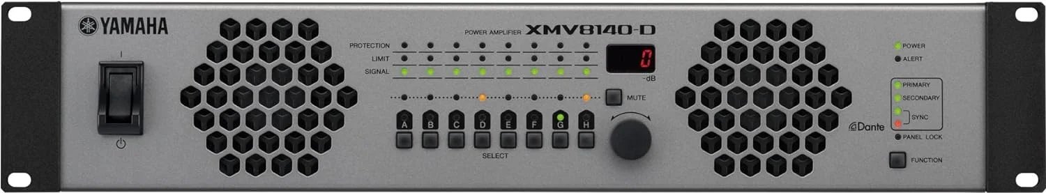 Yamaha XMV8140D 8 Channel 140 watt Power Amplifier with Dante