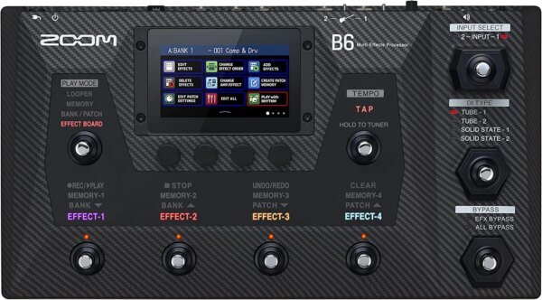 Zoom B6 Bass Multieffect Processor with 4 DI Boxes